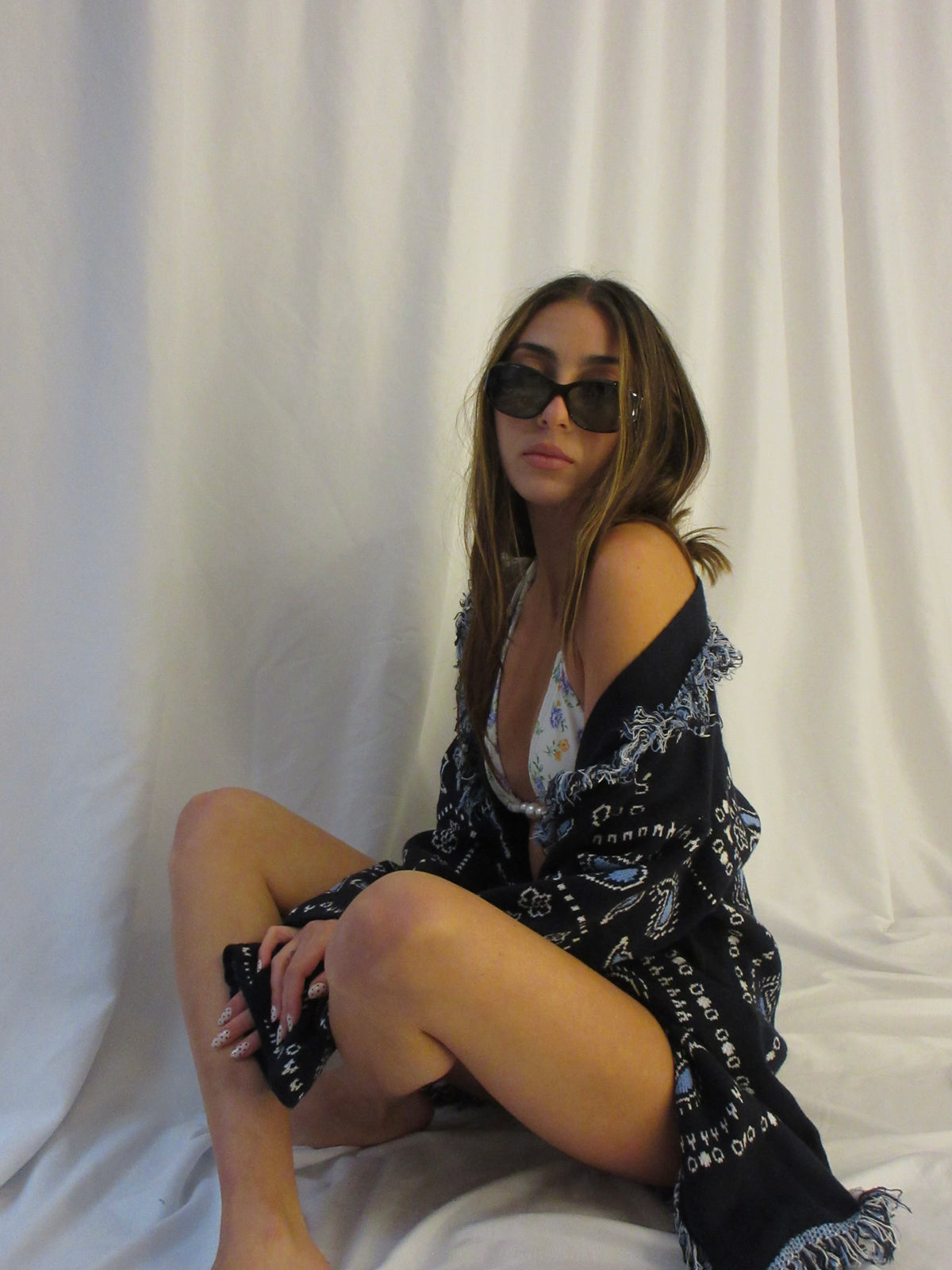 ROYAL BANDANA LONG CARDIGAN