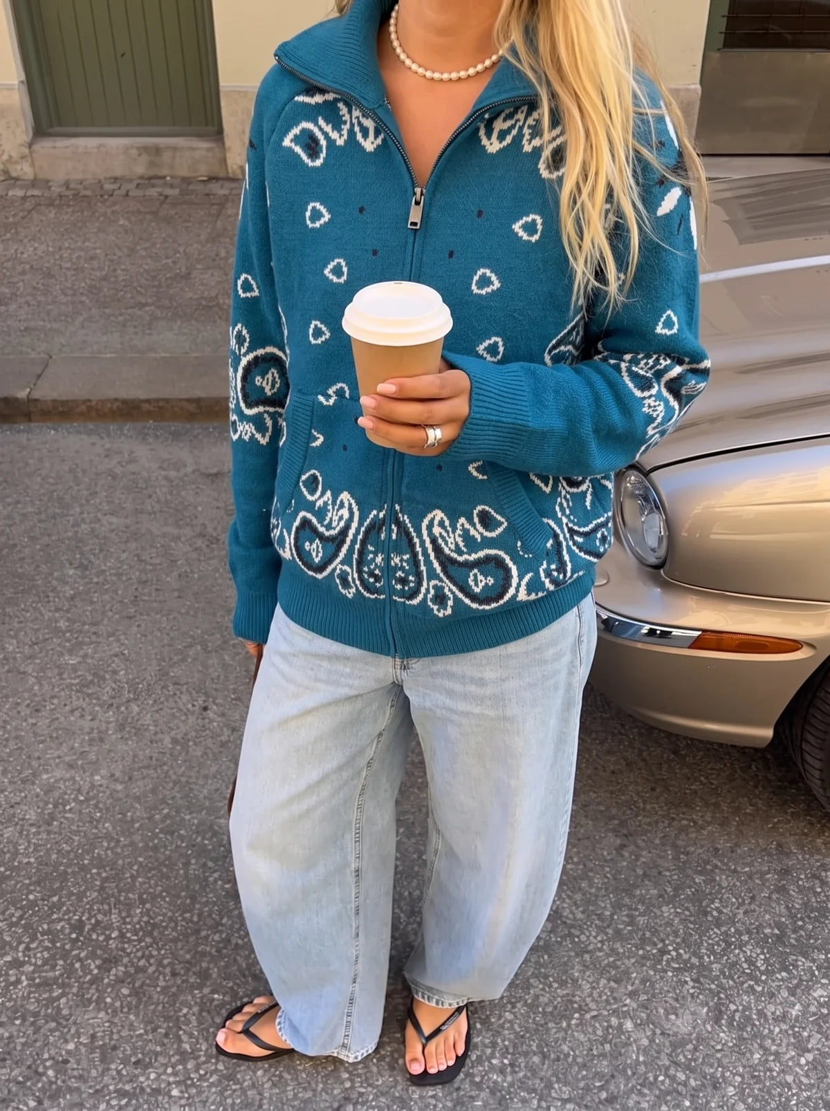 TURQUOISE ZIP UP