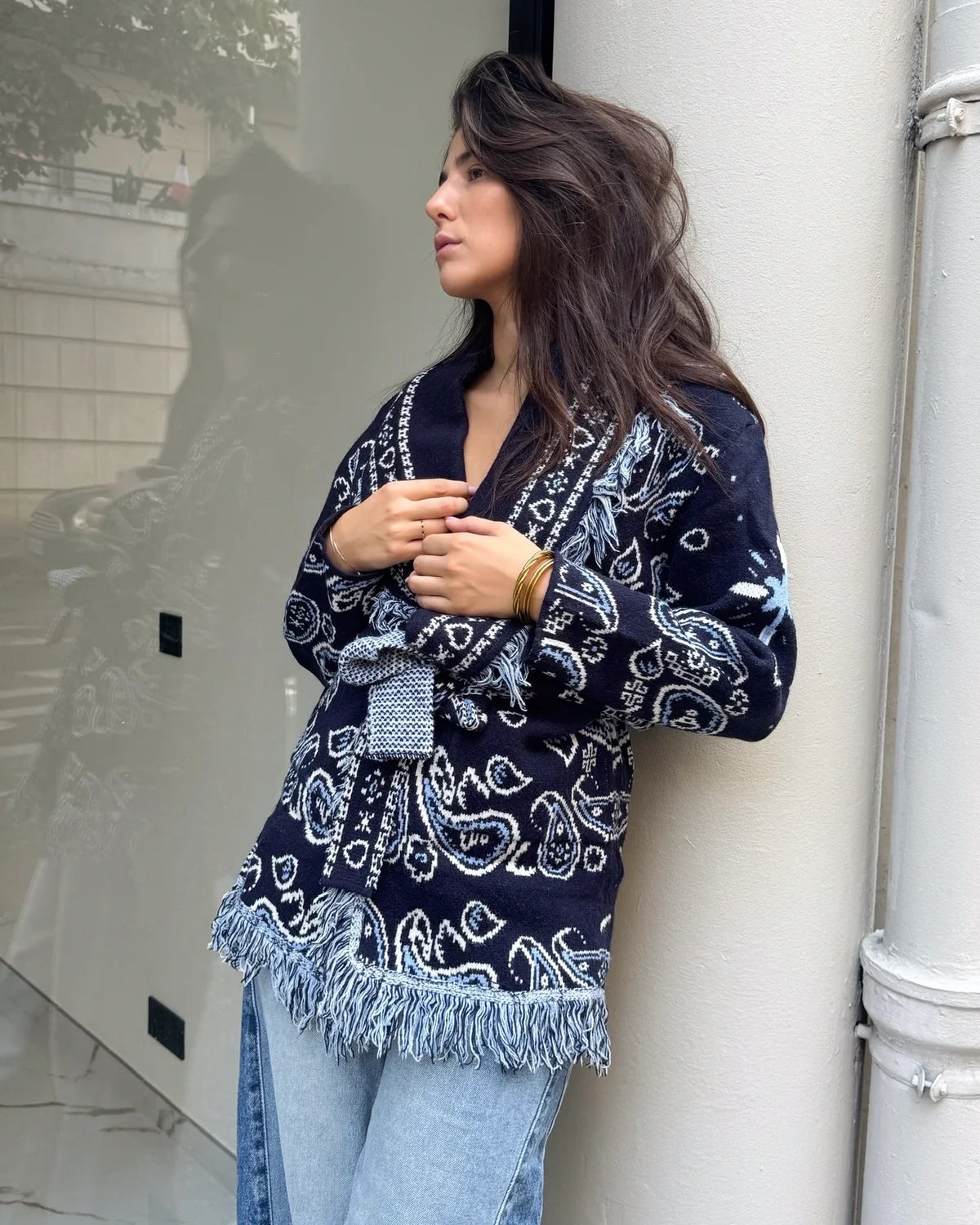 ROYAL BANDANA LONG CARDIGAN