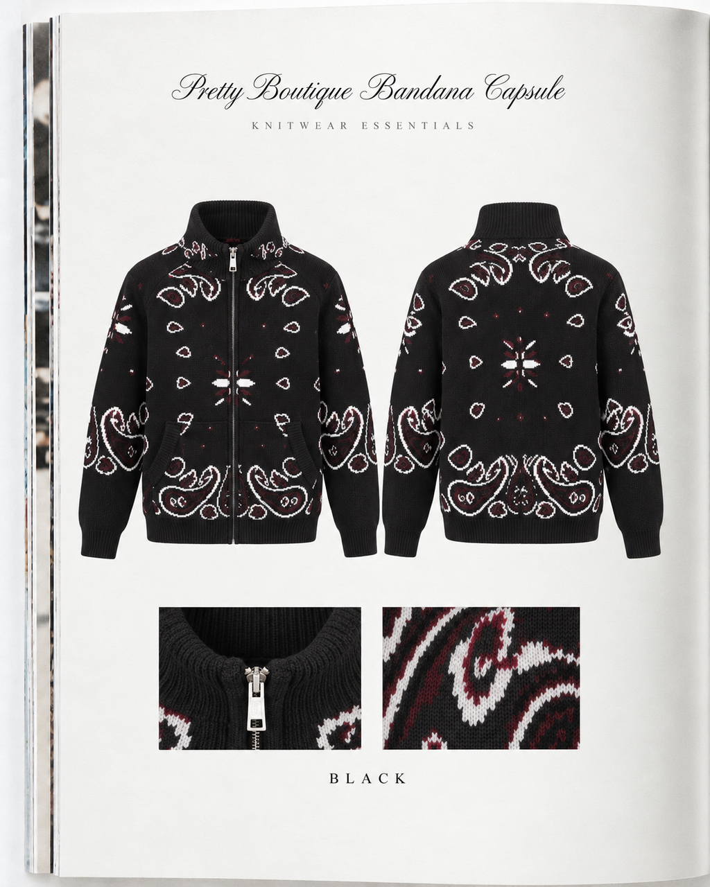 BLACK & RED ZIP UP