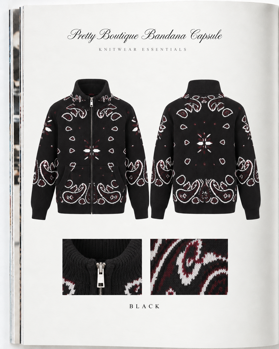 BLACK & RED ZIP UP