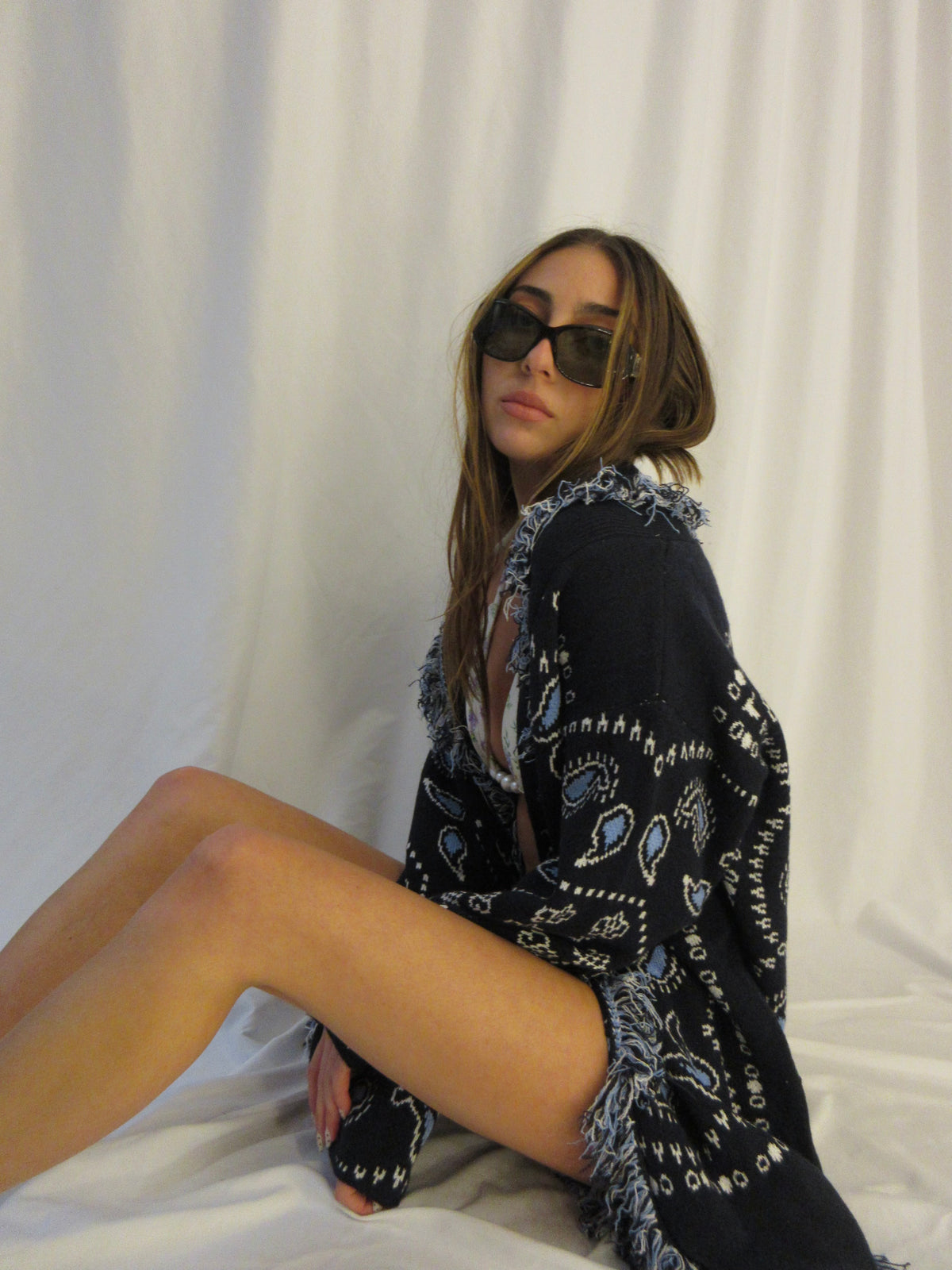 ROYAL BANDANA LONG CARDIGAN