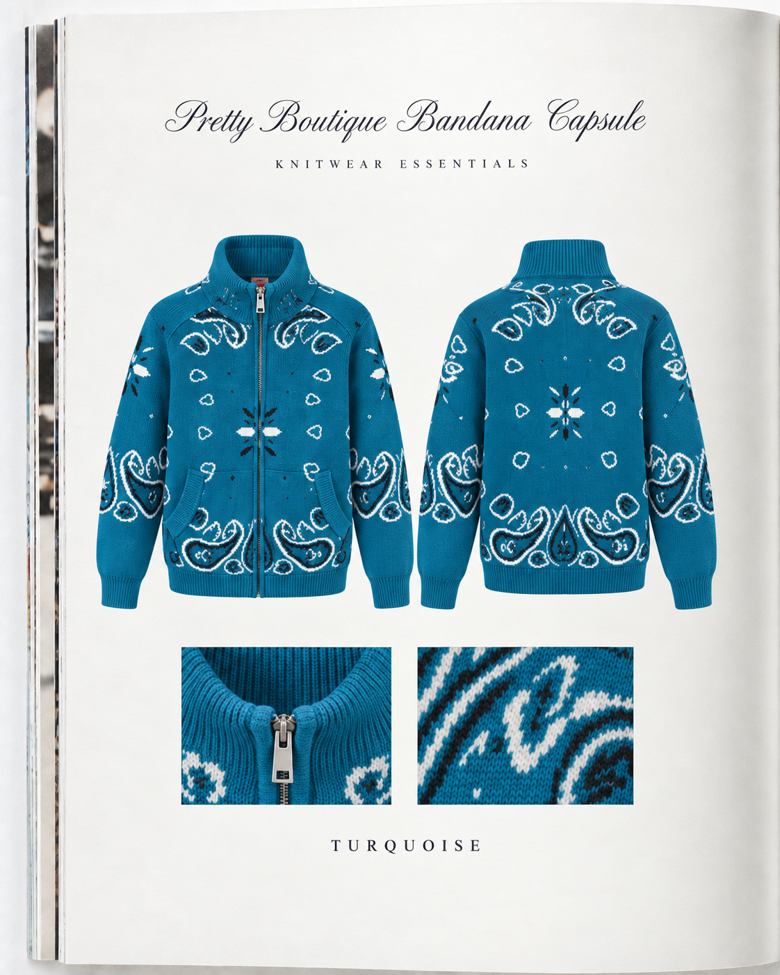 TURQUOISE ZIP UP