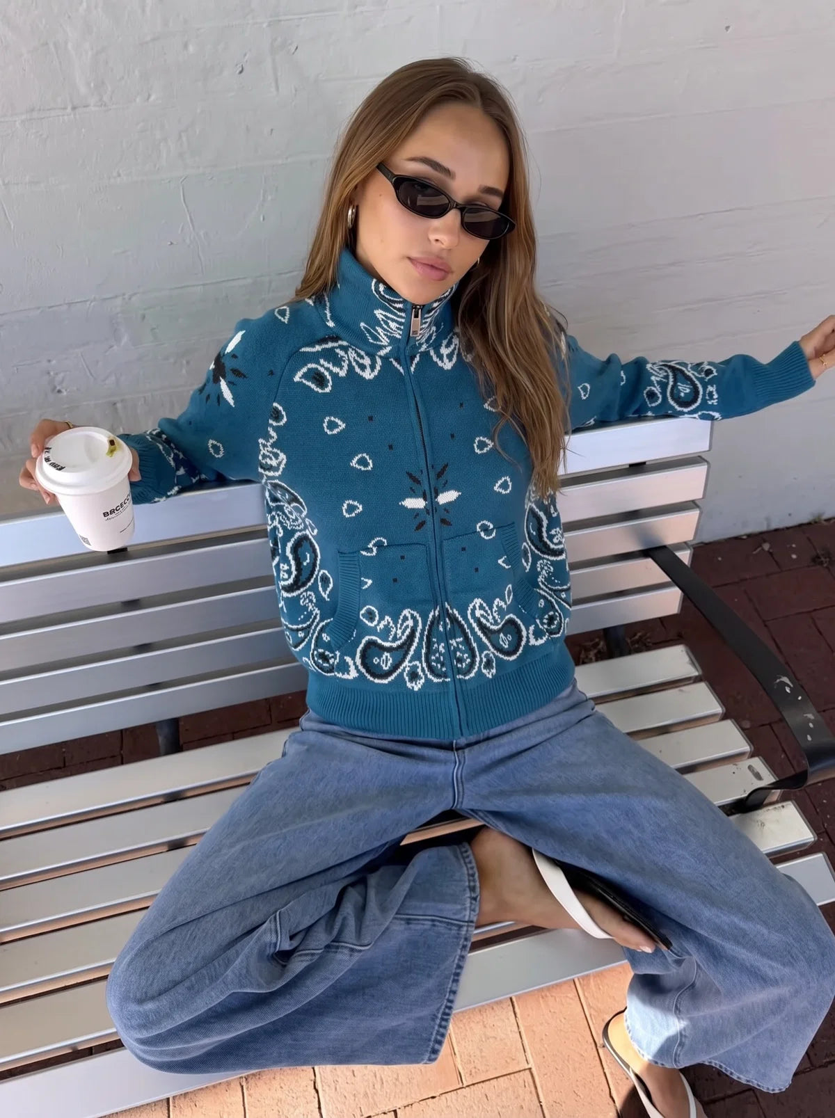 TURQUOISE ZIP UP