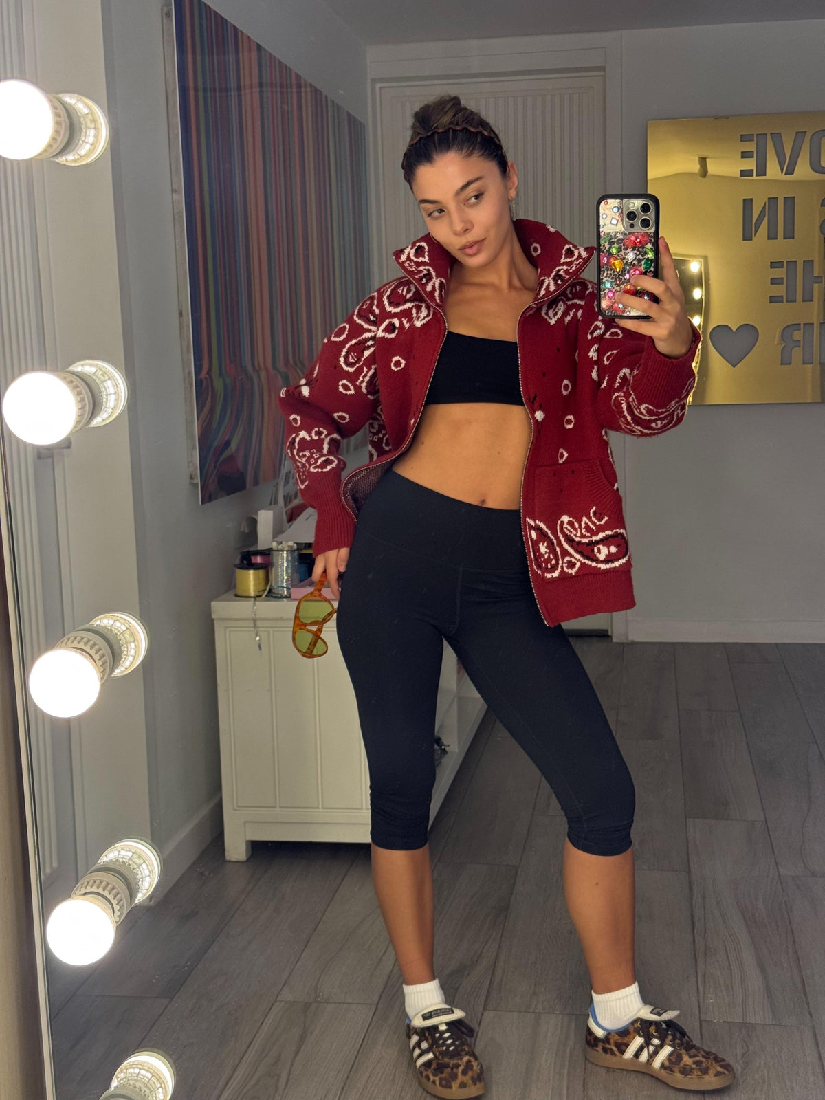 RED BANDANA ZIP-UP