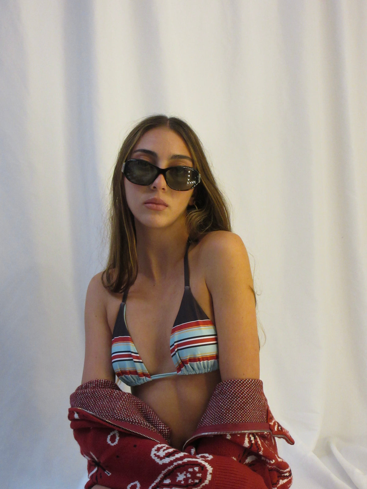 RED BANDANA ZIP-UP